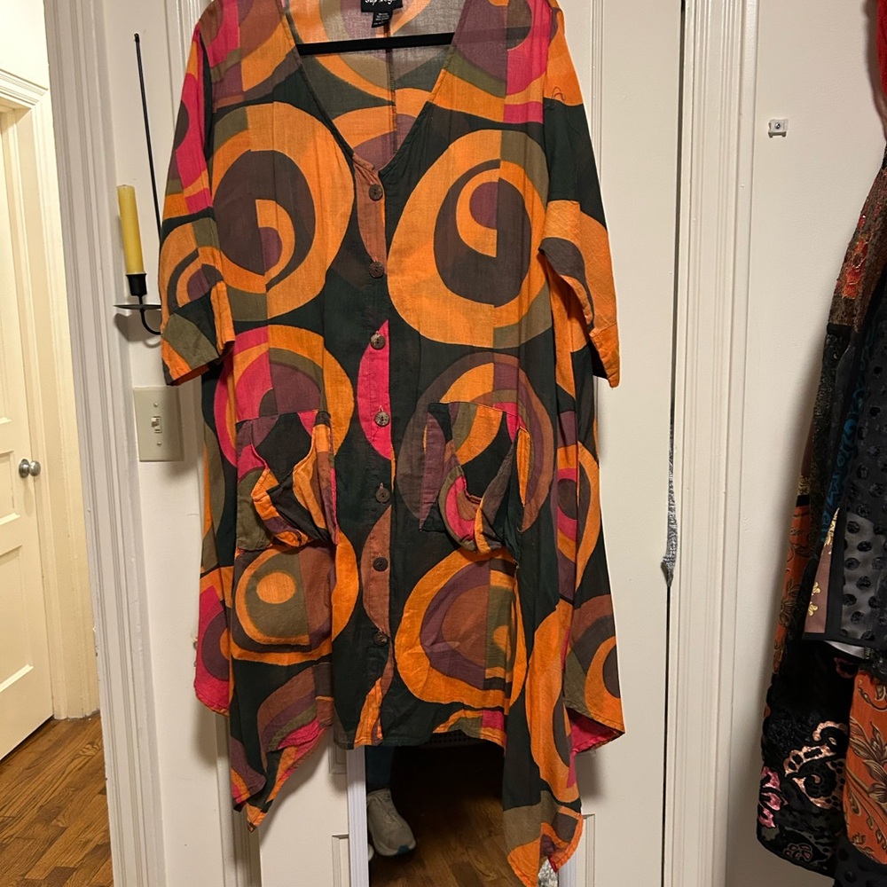 Multicolor Geometric Pattern Dress - Picture 2 of 2